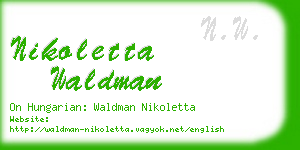 nikoletta waldman business card